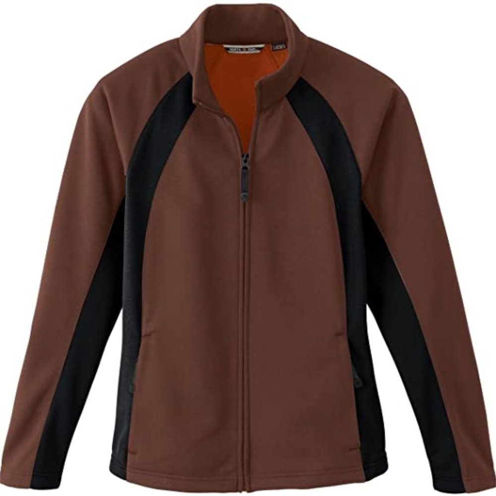 North End Ladies' Bonded Fleece Jacket Brown